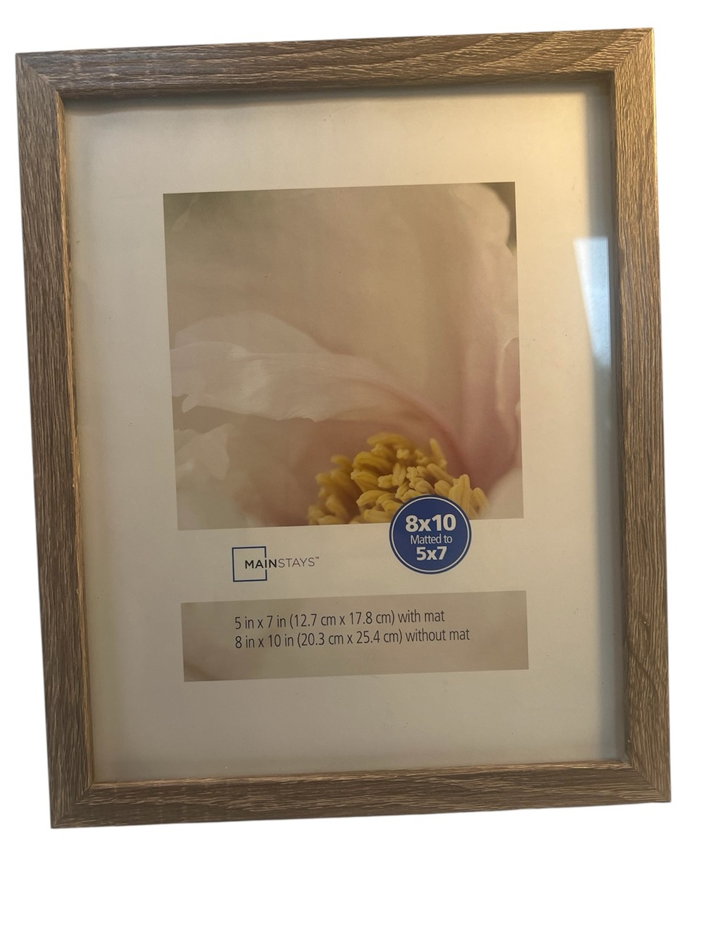 Mainstays Wood 8x10 Vertical or Horizontal Picture Frame in Light Brown/Gray NWT